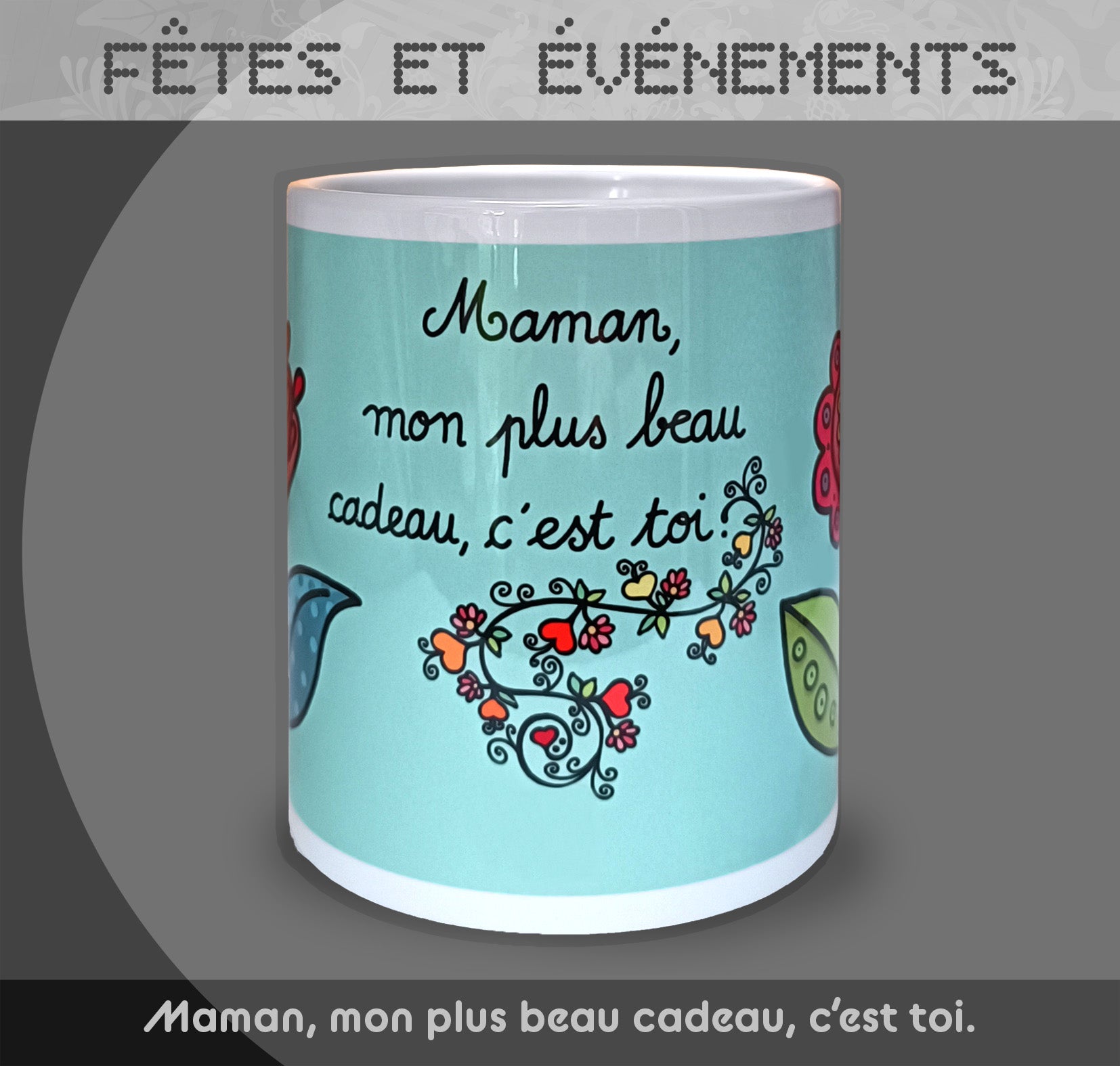Mug "Fête des mères" - Bleu - Collection "Fêtes et événements"