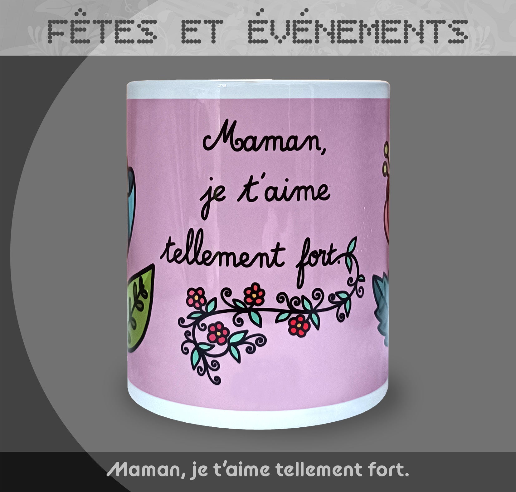 Mug "Fête des mères" - Lilas - Collection "Fêtes et événements"