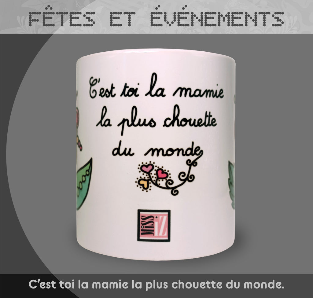 Mug "Fête des grand-mères" - Blanc - Collection "Fêtes et événements"