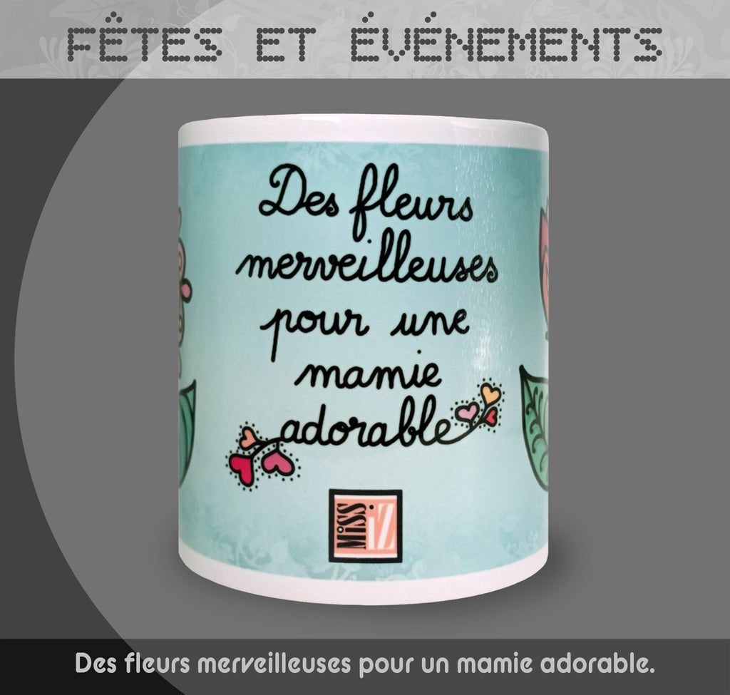 Mug "Fête des grand-mères" - Bleu - Collection "Fêtes et événements"