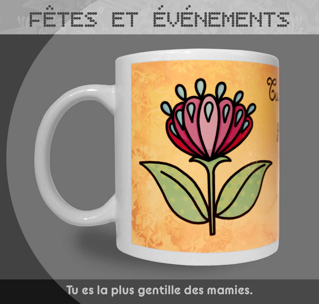 Mug "Fête des grand-mères" - Jaune - Collection "Fêtes et événements"