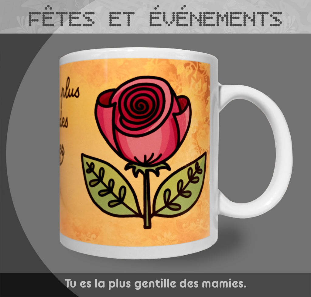 Mug "Fête des grand-mères" - Jaune - Collection "Fêtes et événements"