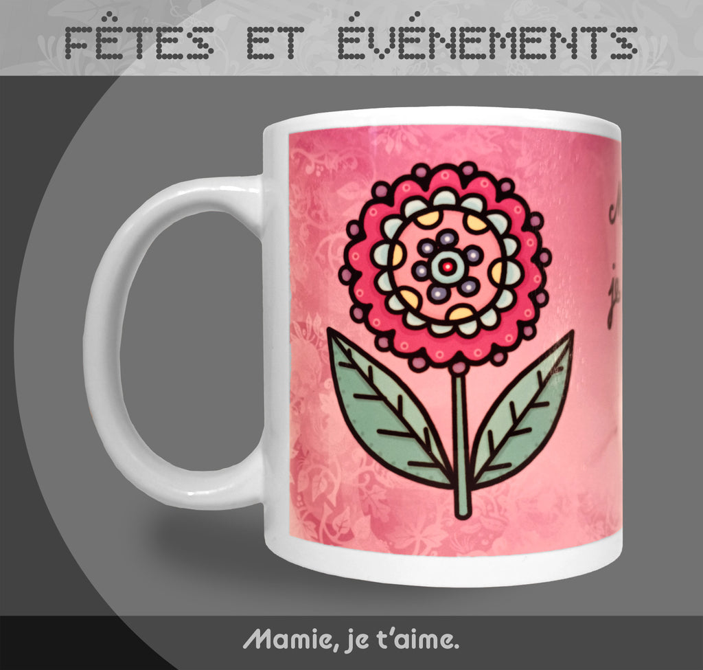 Mug "Fête des grand-mères" - Rose - Collection "Fêtes et événements"