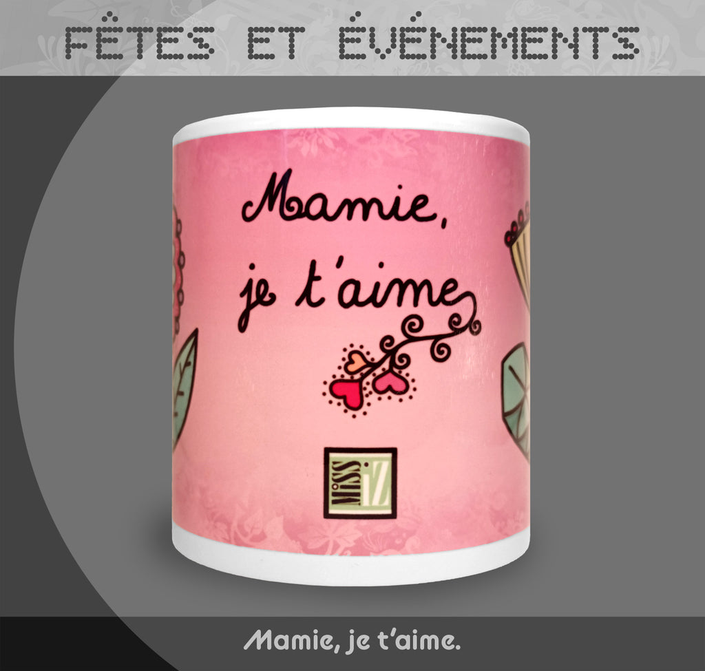 Mug "Fête des grand-mères" - Rose - Collection "Fêtes et événements"