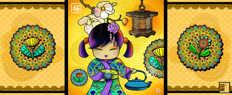 Mug "Sakura" (Fleur de cerisier) - Collection "World Charming Dolls"