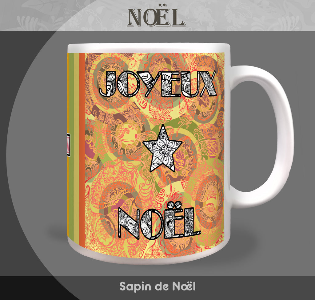 Mug "Douce Nuit" - rose et orange - Collection "Fêtes et événements"