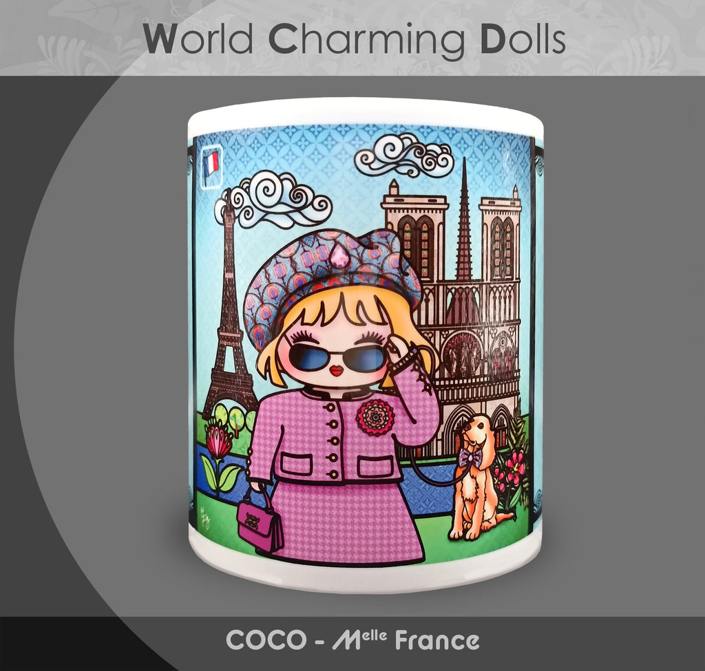 Mug "Coco" (Mlle France) - Collection "World Charming Dolls"