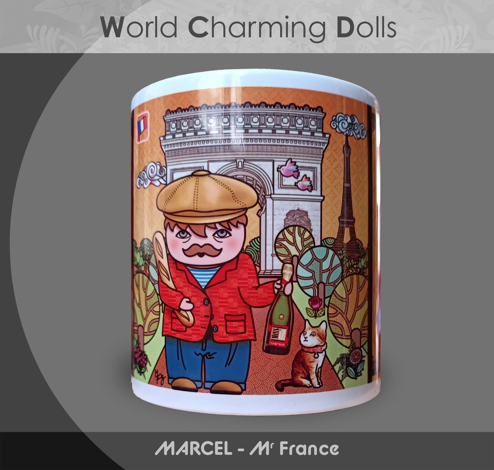 Mug "Marcel" (Mr France) - Collection "World Charming Dolls"
