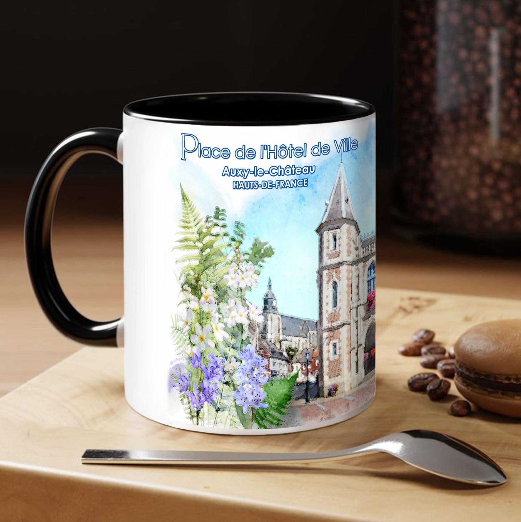 Mug - Auxi-le-Château > Place de l'Hôtel de Ville - Collection "France Tourisme"