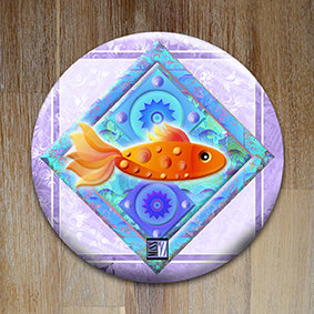 Badge "Au gré des flots" - Le poisson - Collection "Cabinet de curiosités"