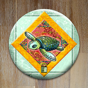 Badge "Au gré des flots" - La tortue - Collection "Cabinet de curiosités"