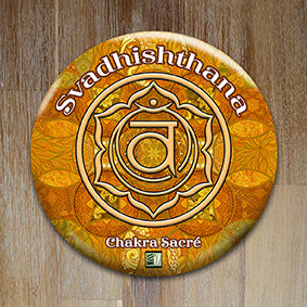 Badge "Les 7 chakras" - Chakra n°2 - Collection "Cabinet de curiosités"
