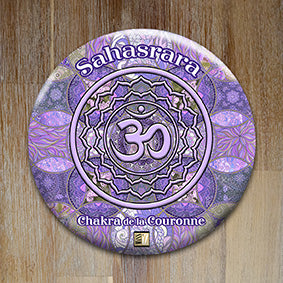 Badge "Les 7 chakras" - Chakra n°7 - Collection "Cabinet de curiosités"