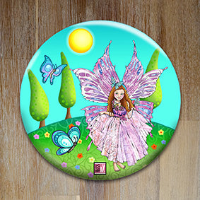 Badge "La fée des papillons" - Collection "Cabinet de curiosités"