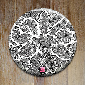 Badge "Le temps des plumes" - Collection "Cabinet de curiosités"