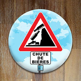 Badge "Chute de bières" - Collection "Humour"