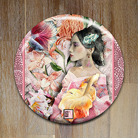 Badge "Hisako" (Enfant de longue vie) - Collection "Japon mon amour"