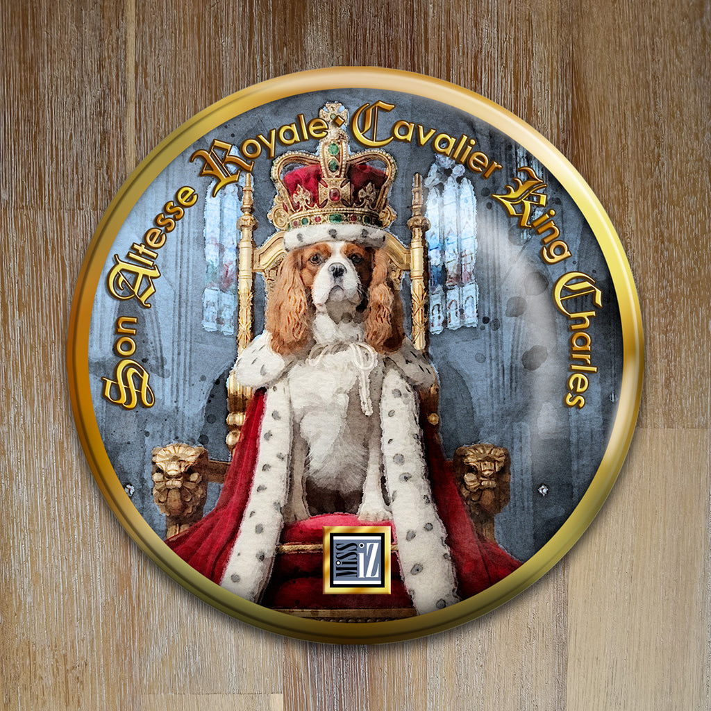 Badge Chien - "Cavalier King Charles" - Collection "Son Altesse Royale"