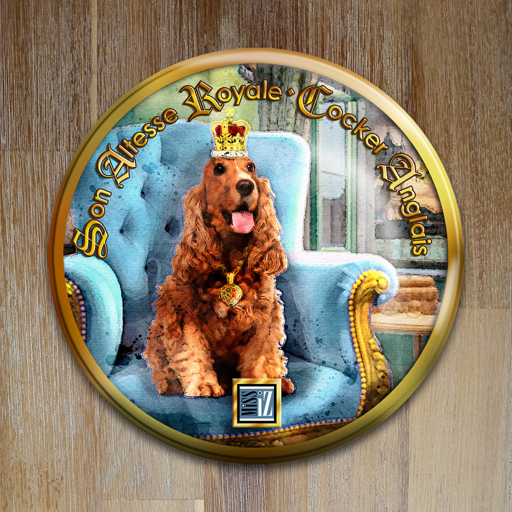 Badge Chien - "Cocker anglais" - Collection "Son Altesse Royale"