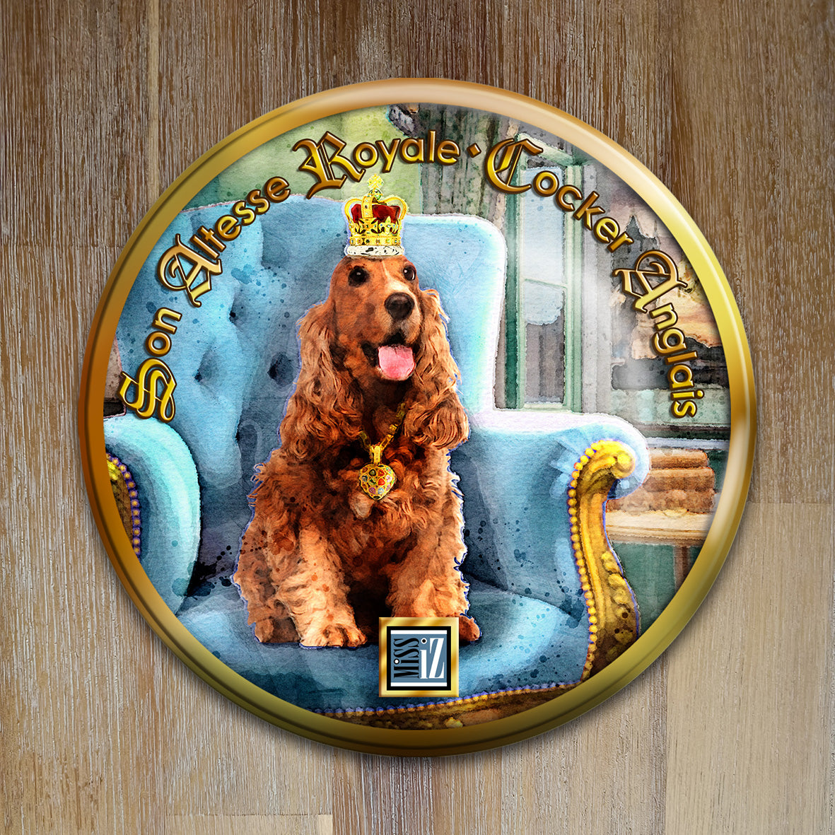 Badge Chien - "Cocker anglais" - Collection "Son Altesse Royale"