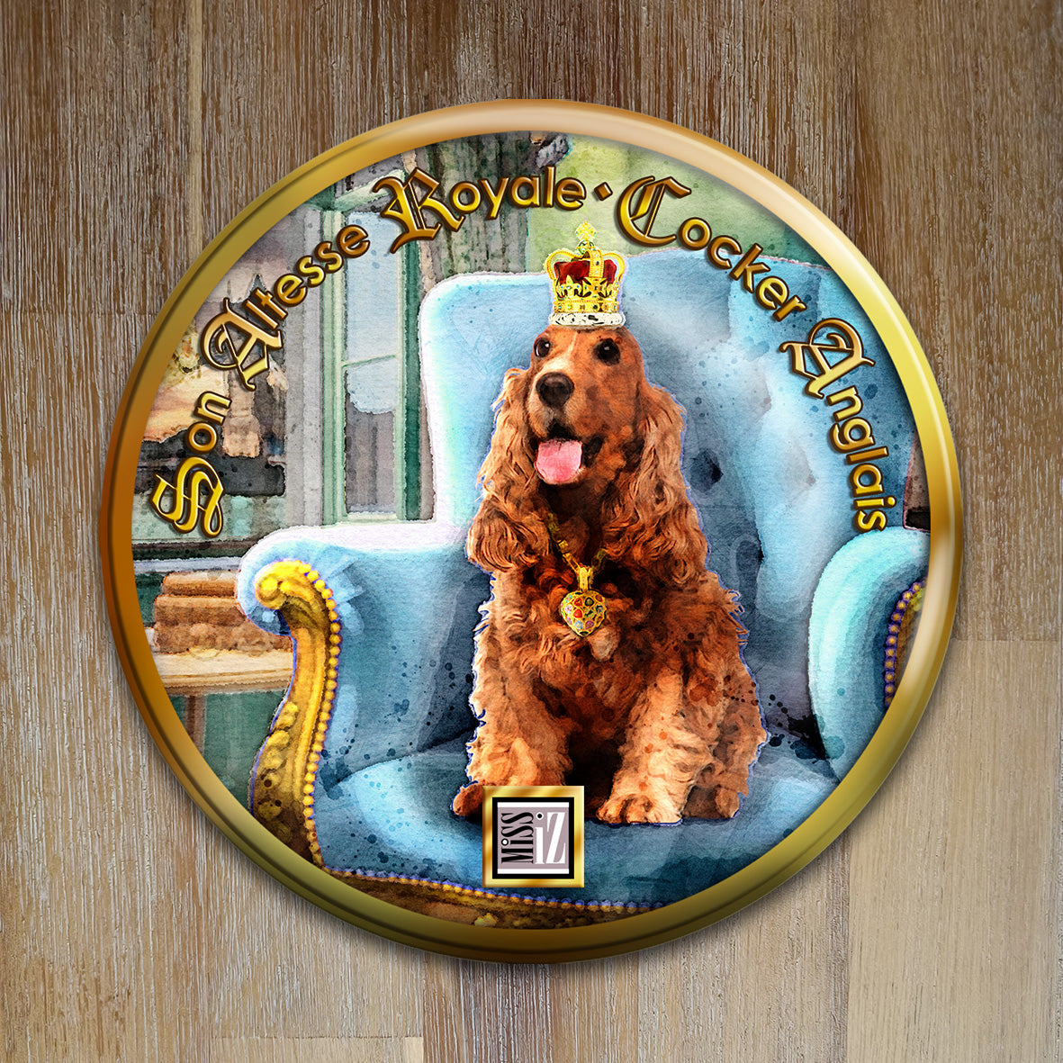 Badge Chien - "Cocker anglais" - Collection "Son Altesse Royale"