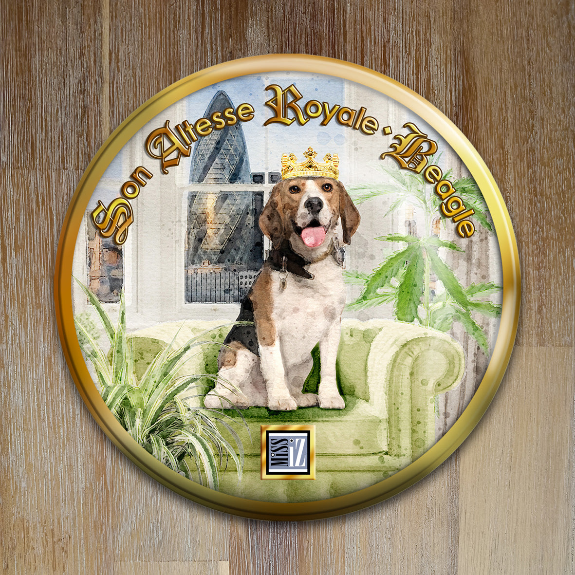 Badge Chien - "Beagle" - Collection "Son Altesse Royale"