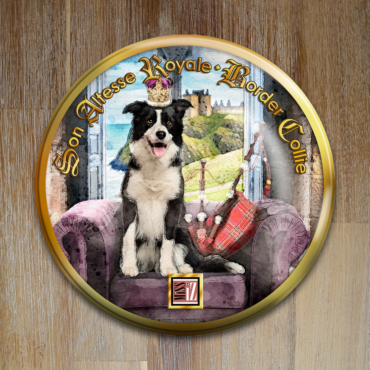Badge Chien - "Border Collie" - Collection "Son Altesse Royale"