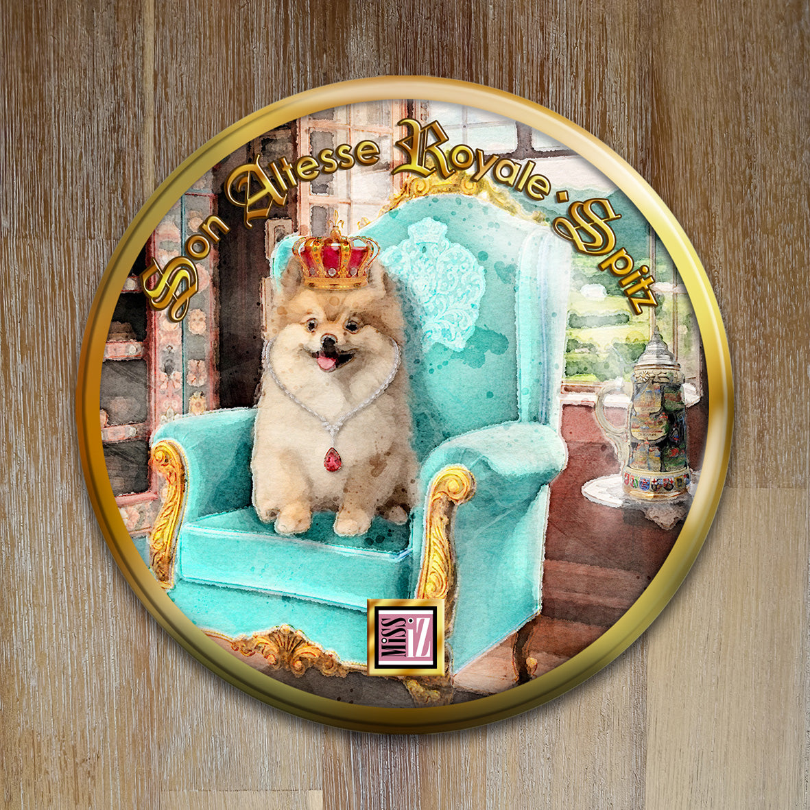 Badge Chien - "Spitz" - Collection "Son Altesse Royale"