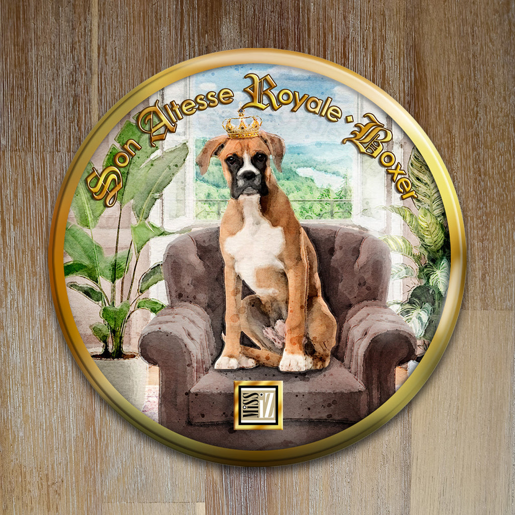 Badge Chien - "Boxer" - Collection "Son Altesse Royale"