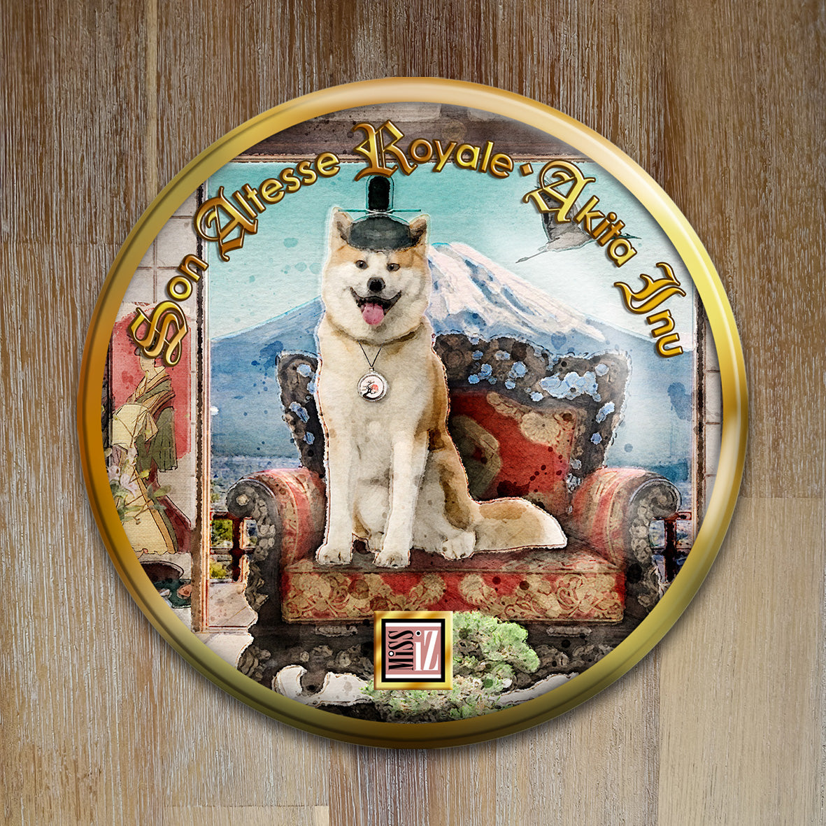 Badge Chien - "Akita Inu" - Collection "Son Altesse Royale"