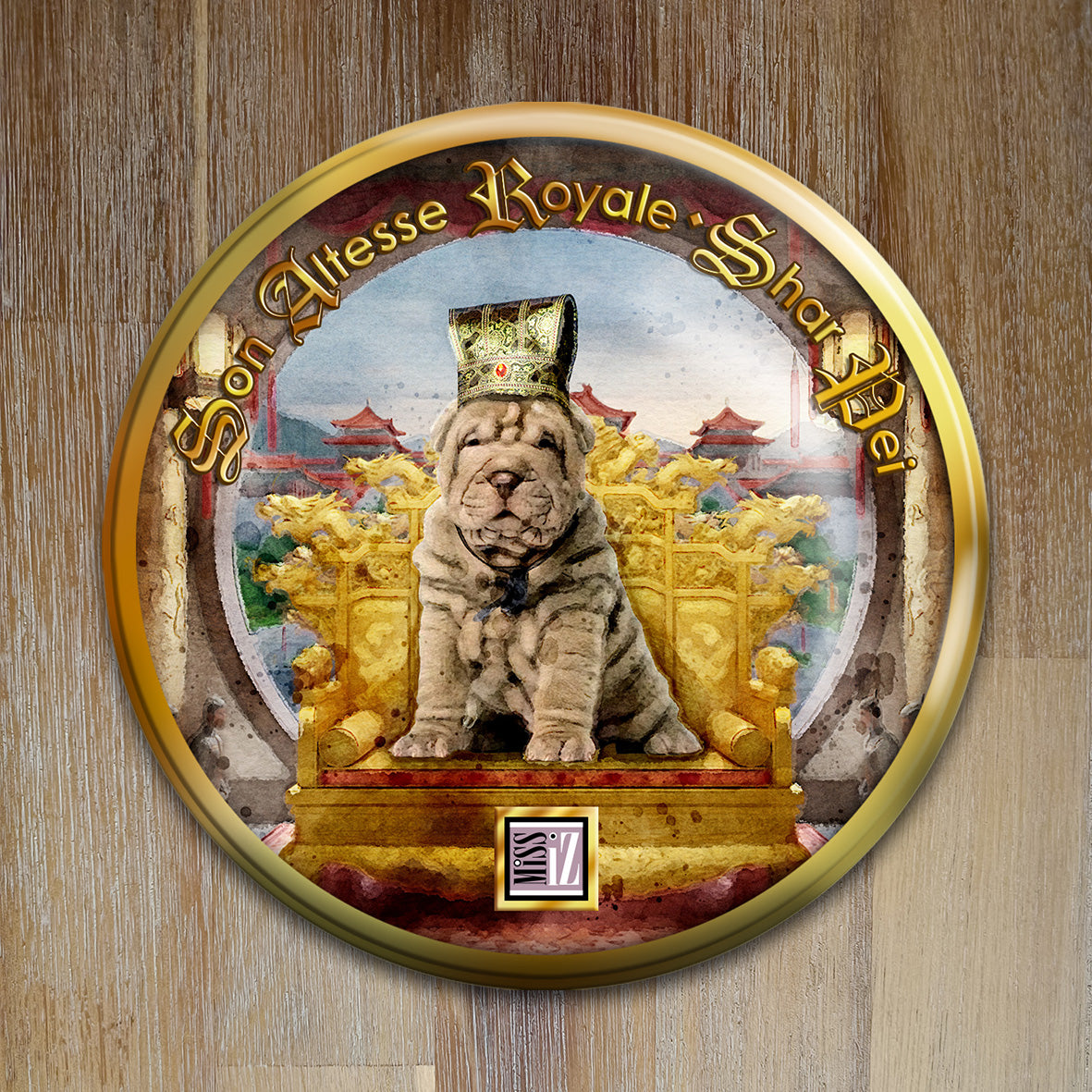 Badge Chien - "Shar Pei" - Collection "Son Altesse Royale"