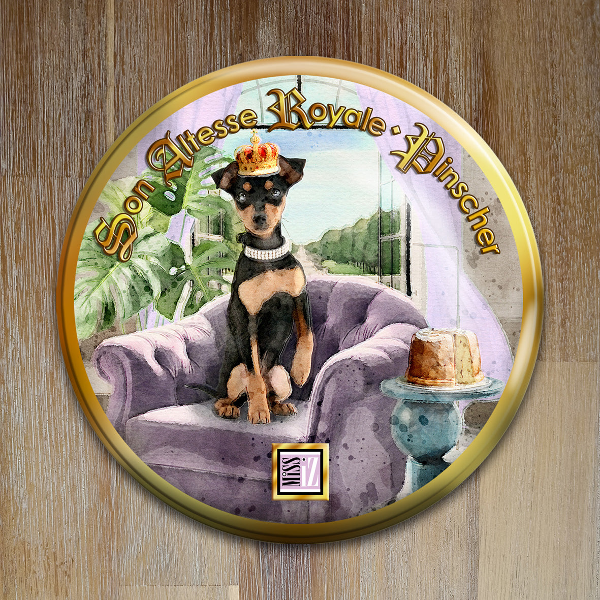 Badge Chien - "Pinscher" - Collection "Son Altesse Royale"