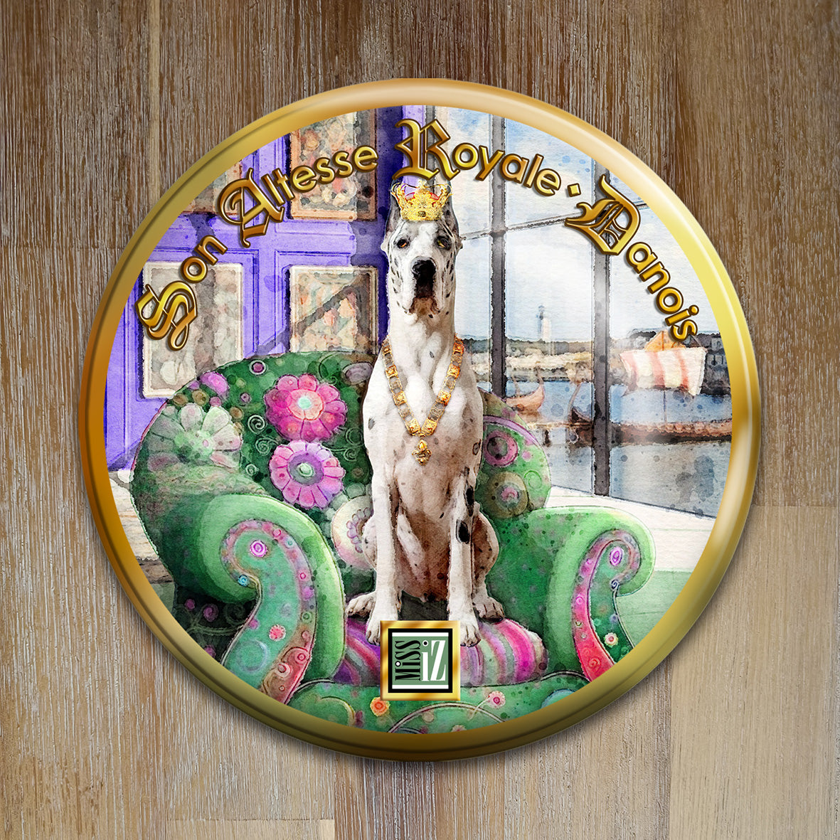 Badge Chien - "Danois" - Collection "Son Altesse Royale"