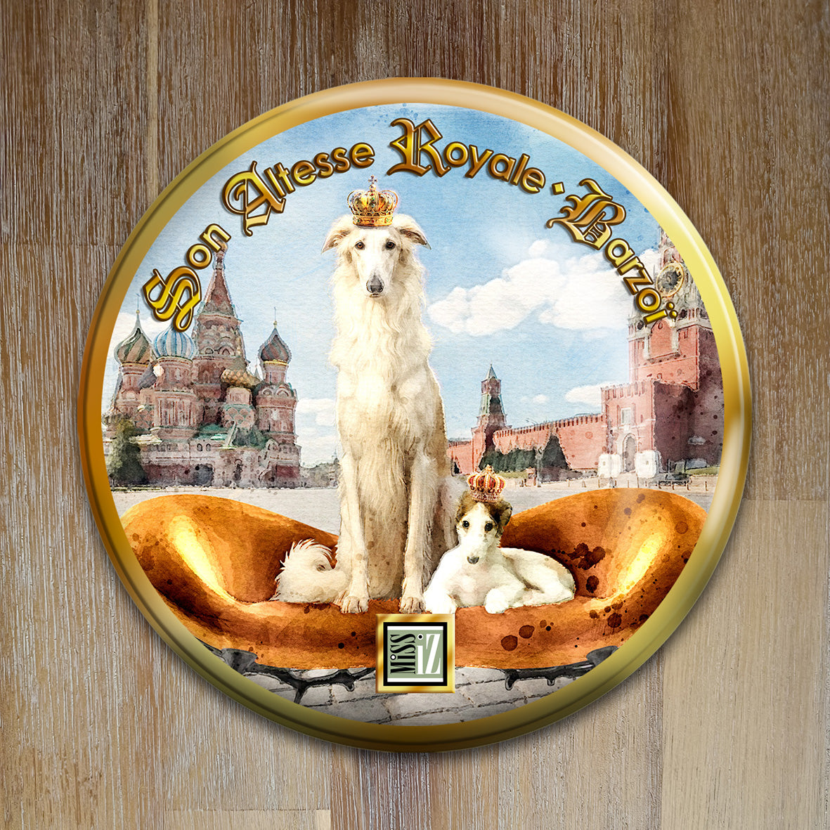 Badge Chien - "Barzoï" - Collection "Son Altesse Royale"