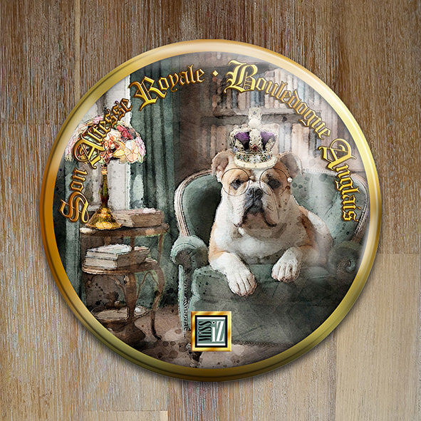 Badge "Bouledogue anglais" - Collection "Son Altesse Royale"