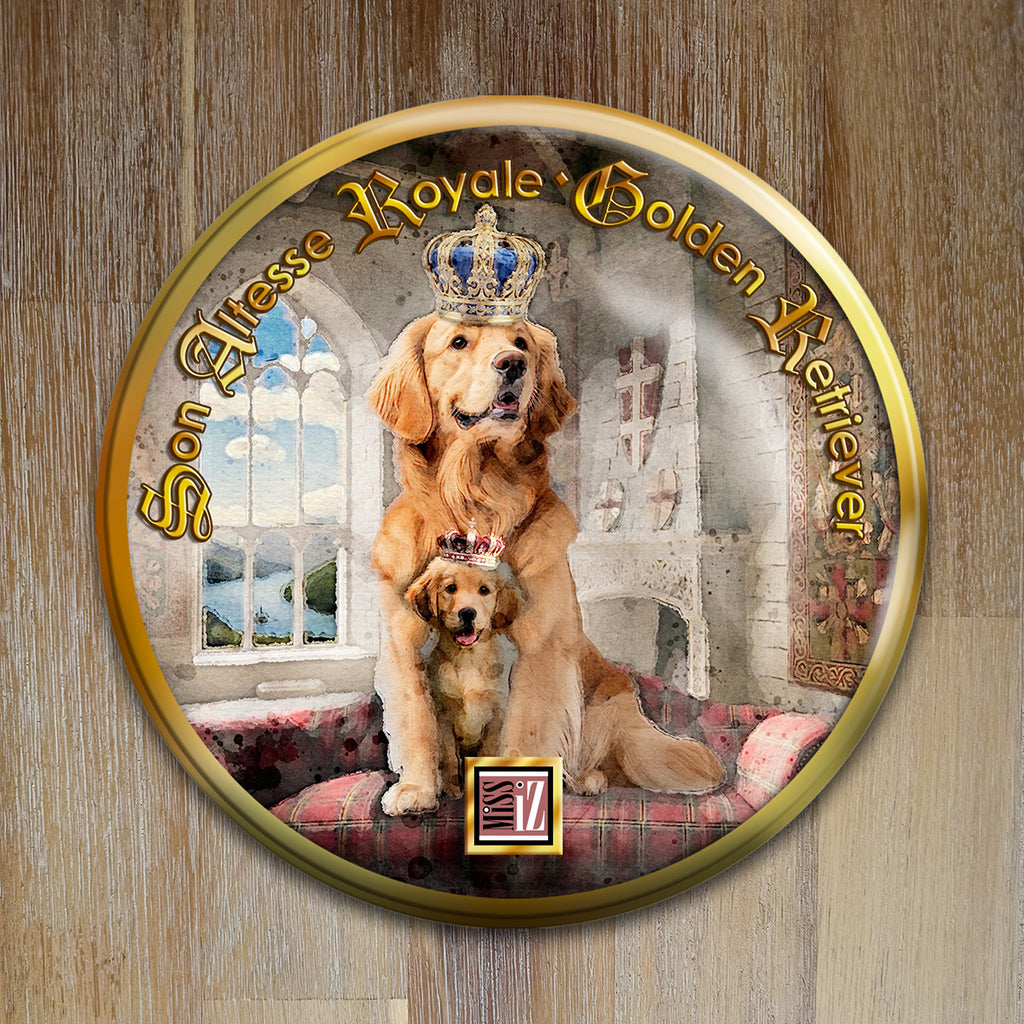 Badge Chien - "Golden Retriever" - Collection "Son Altesse Royale"