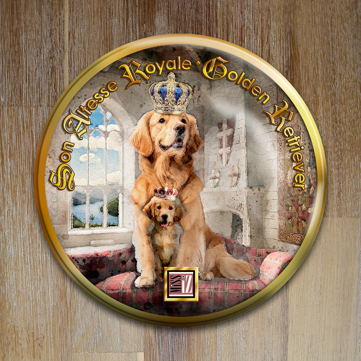 Badge Chien - "Golden Retriever" - Collection "Son Altesse Royale"