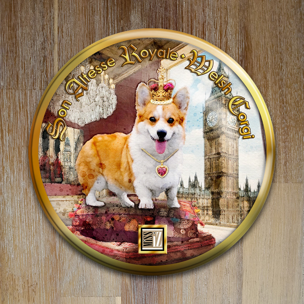 Badge Chien - "Welsh Corgi" - Collection "Son Altesse Royale"