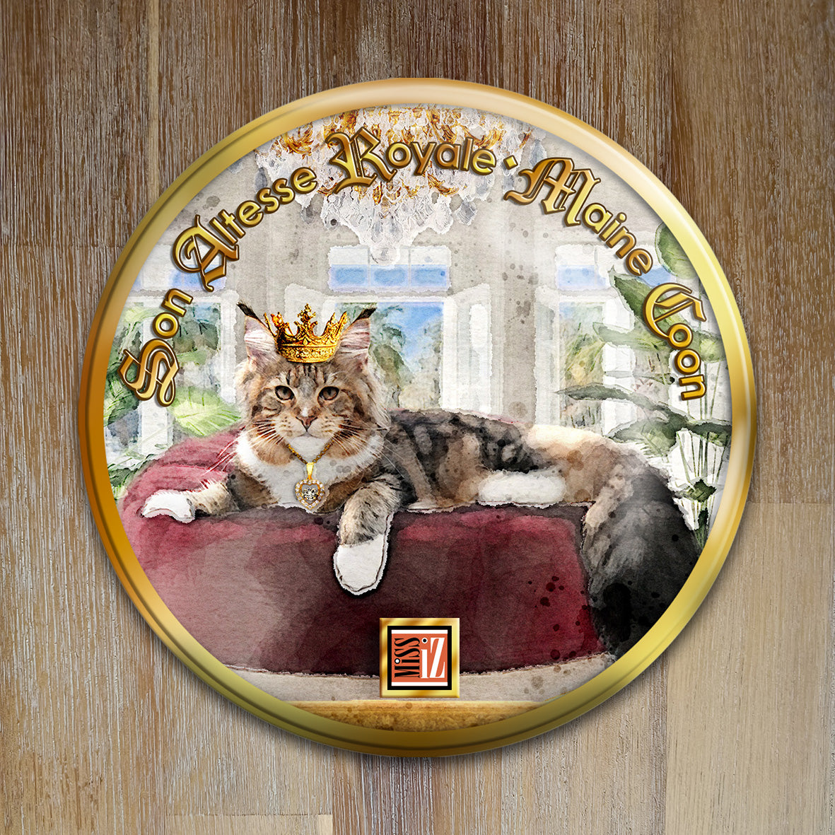 Badge Chat - "Maine Coon" - Collection "Son Altesse Royale"