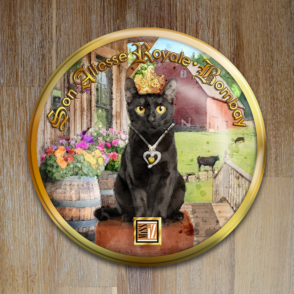 Badge Chat - "Bombay" - Collection "Son Altesse Royale"