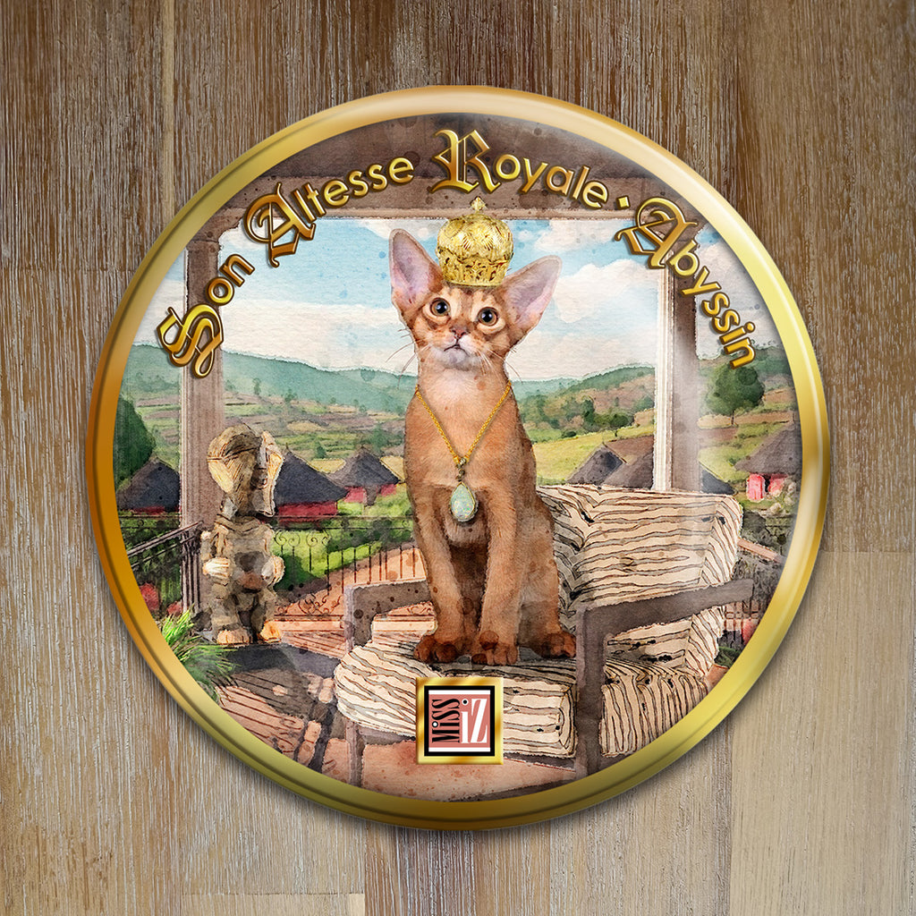 Badge Chat - "Abyssin" - Collection "Son Altesse Royale"