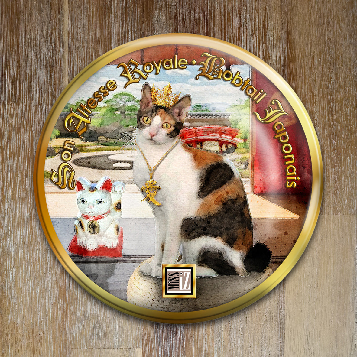 Badge Chat - "Bobtail japonais" - Collection "Son Altesse Royale"