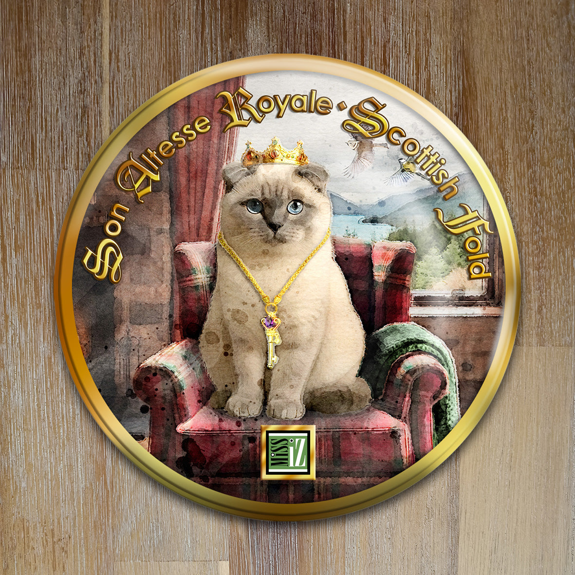 Badge Chat - "Scottish Fold" - Collection "Son Altesse Royale"