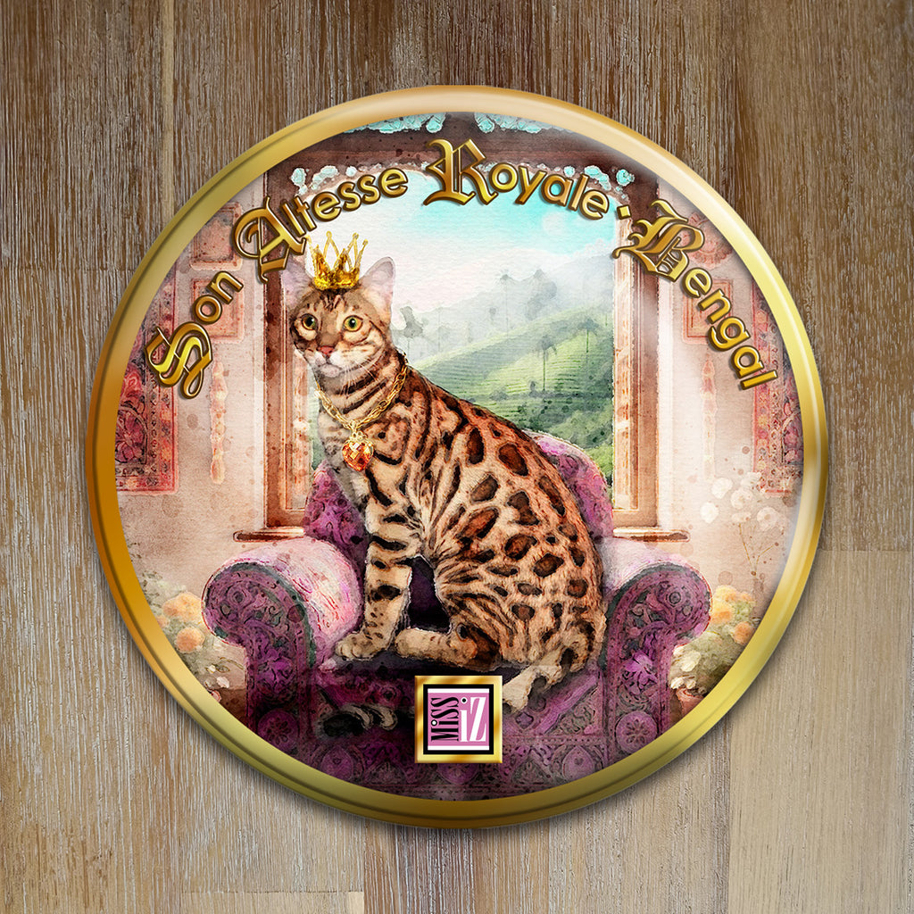 Badge Chat - "Bengal" - Collection "Son Altesse Royale"