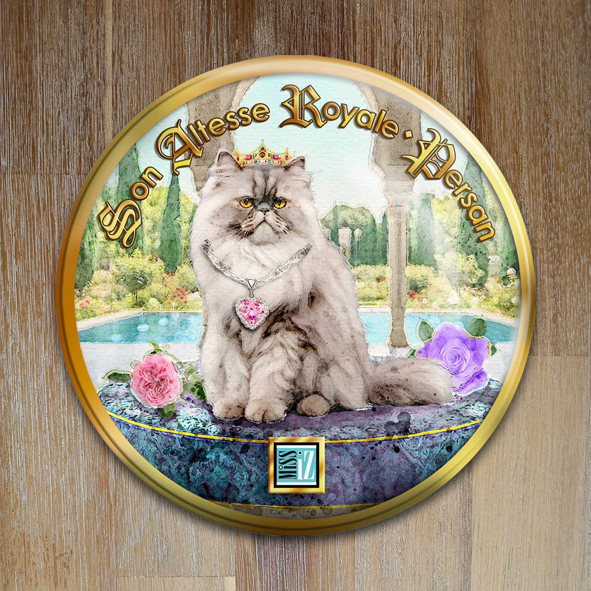 Badge Chat - "Persan" - Collection "Son Altesse Royale"