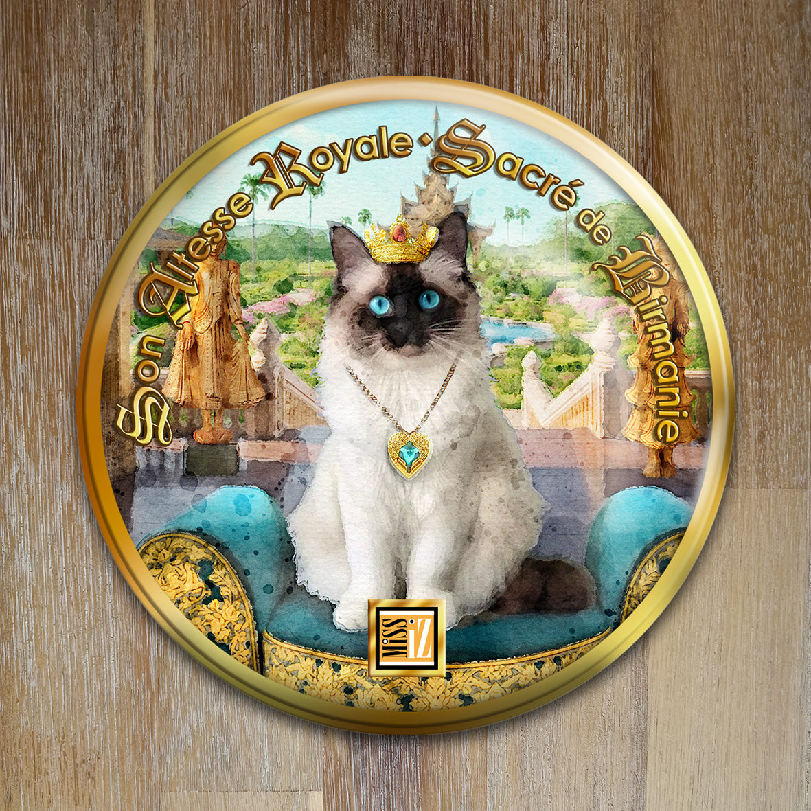 Badge Chat - "Sacré de Birmanie" - Collection "Son Altesse Royale"