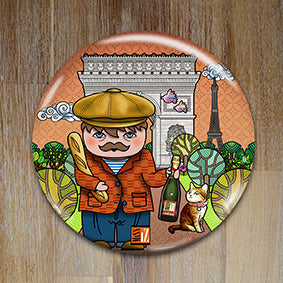 Badge "Marcel" (Mr France) - Collection "World Charming Dolls"