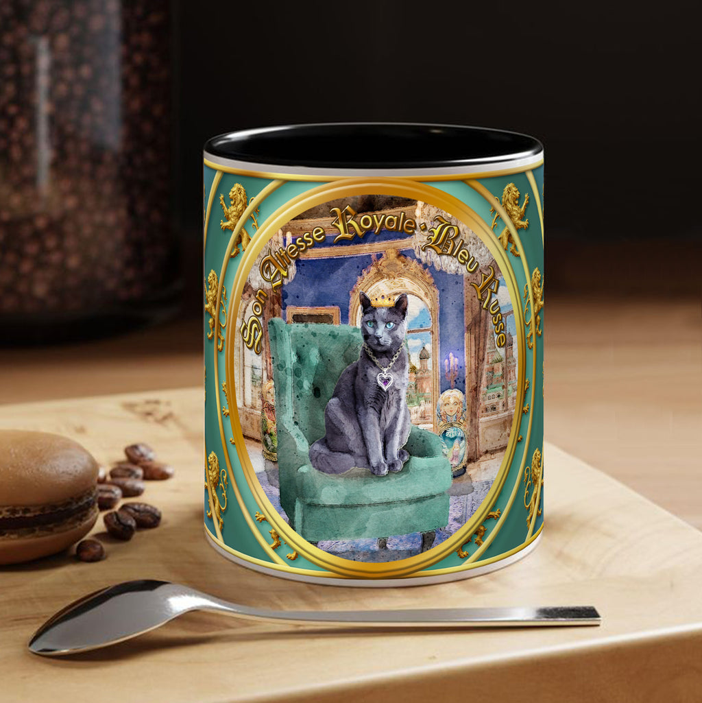 Mug Chat - "Bleu russe" - Collection "Son Altesse Royale"