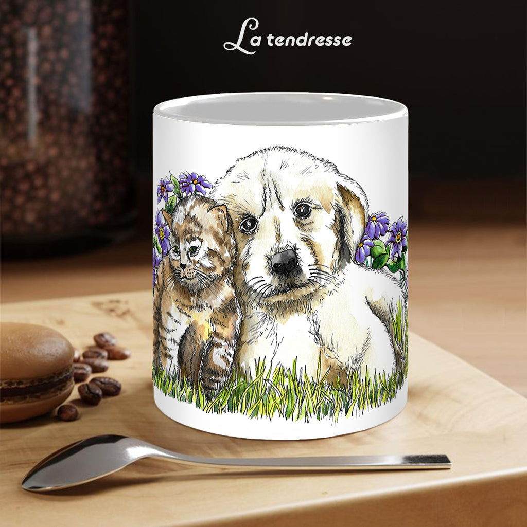 Mug KAWAII - La tendresse (chien et chat)