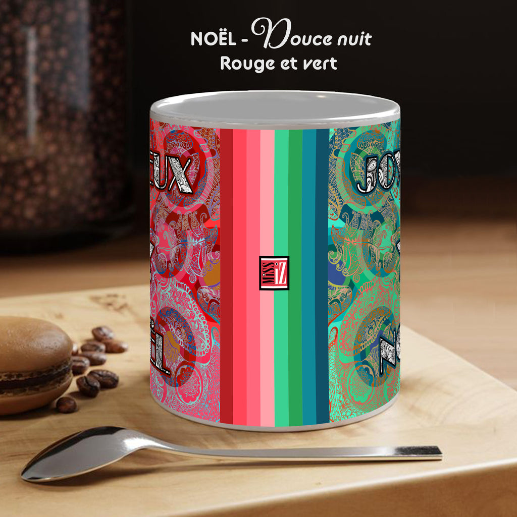 Mug EVENEMENT - Noël - Douce nuit - Rouge et vert